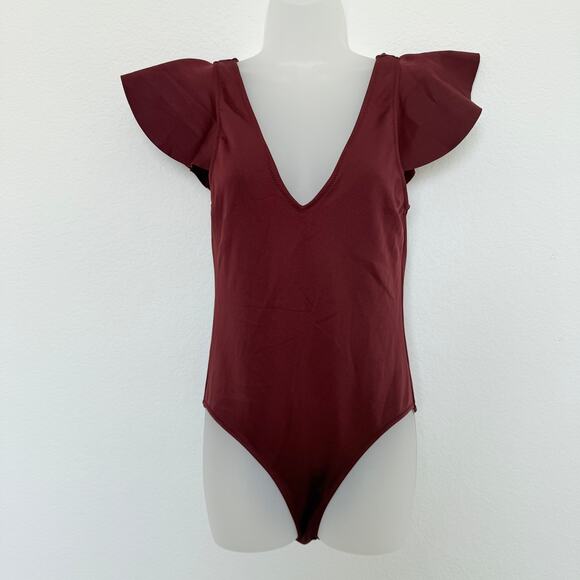 Derek Lam Maroon One Piece Swimsuit - Picture 3 of 8